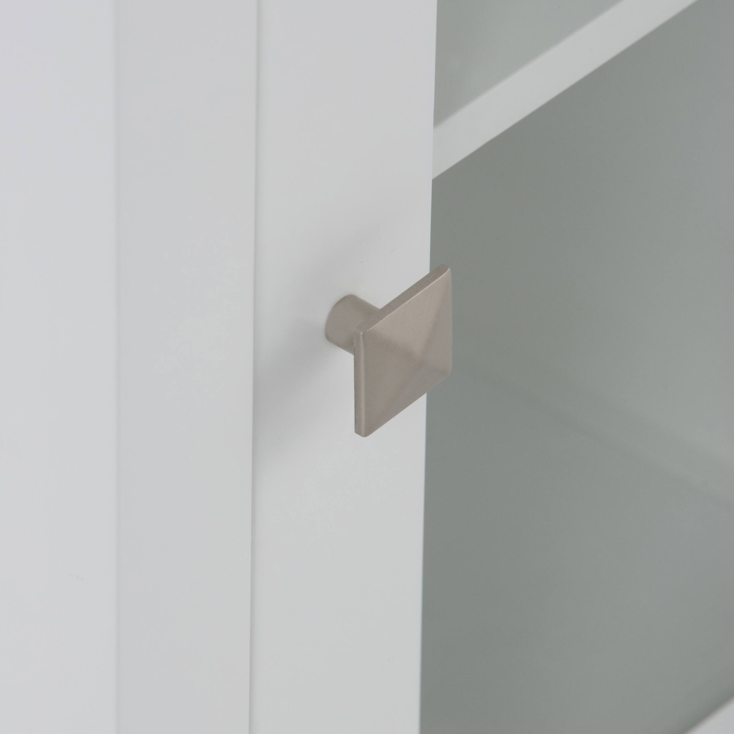 Alt View 4. Simpli Home - Acadian 56.1 inch H x 15.75 inch W Bath Storage Tower Bath Cabinet in Pure White - Pure White.