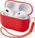 Front. Ornarto - ORNARTO for AirPods Pro 2 Case (2022), Protective Liquid Silicone Cover with Lanyard, Front LED Visible Case-Red - Red.