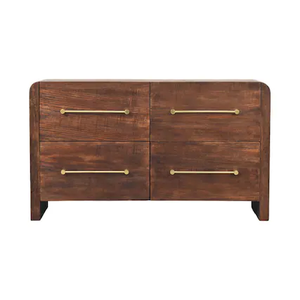 Front. Artisan Furniture - Artisan Furniture Solid Wood Copenhagen 4-Drawer Chest in Smoked Oak - Brown.