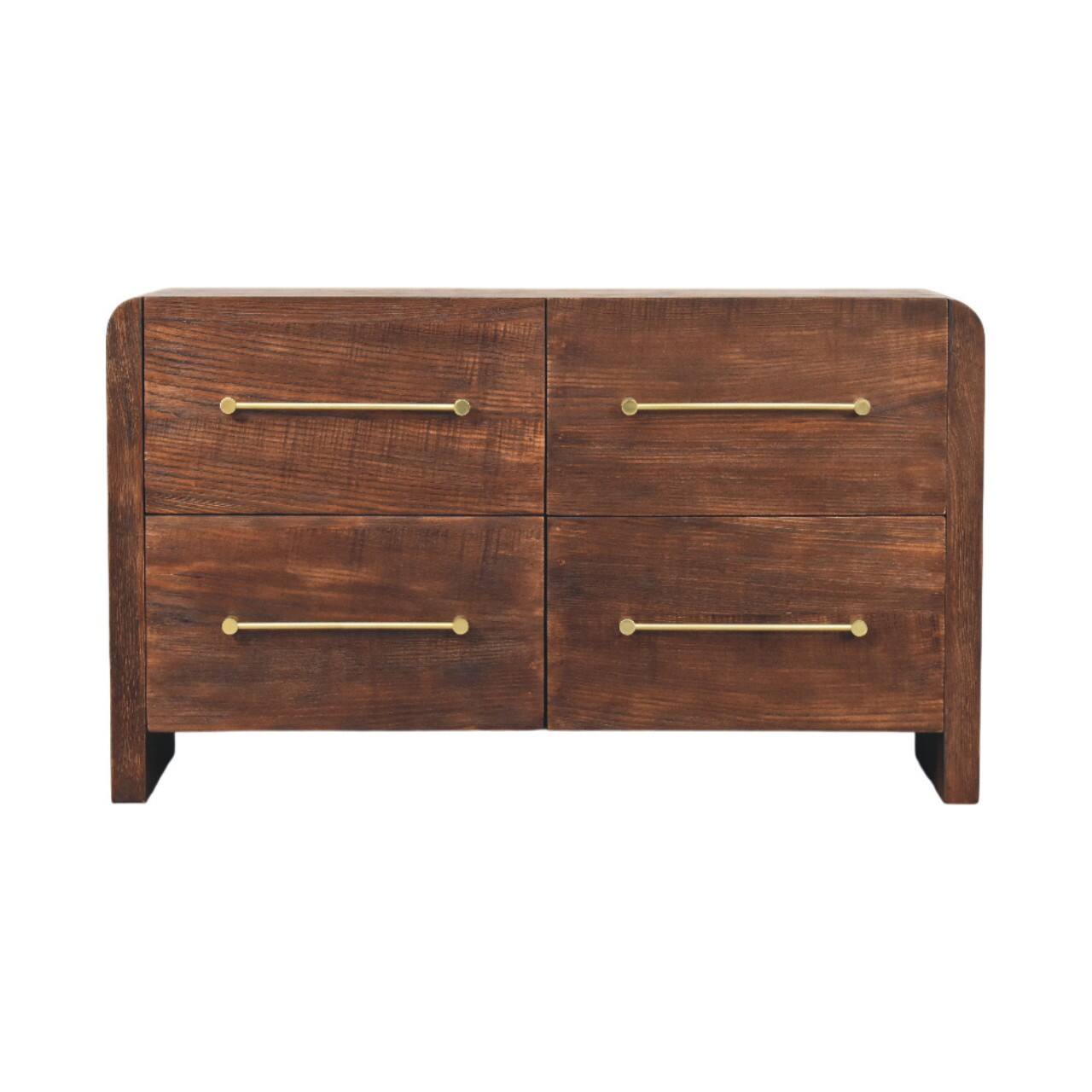 Front. Artisan Furniture - Artisan Furniture Solid Wood Copenhagen 4-Drawer Chest in Smoked Oak - Brown.