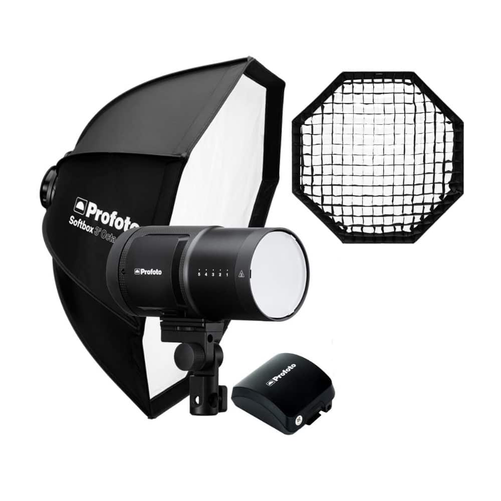 B20 Monolight with Softbox Battery and Profoto Softgrid 3-feet Bundle