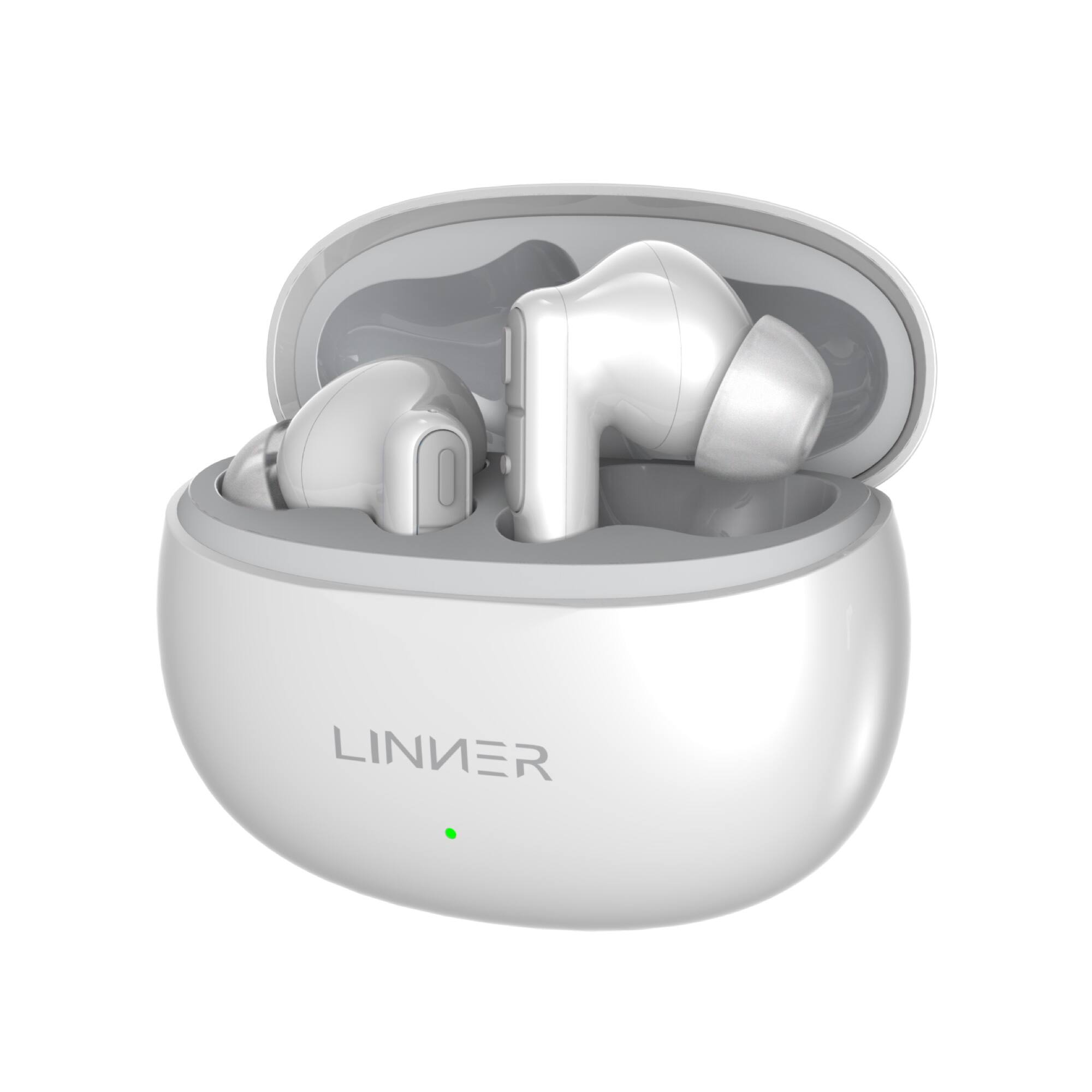 Angle. LINNER - Nova Lite Bluetooth Hearing Aids with Noise Canceling and Volume Control - White.