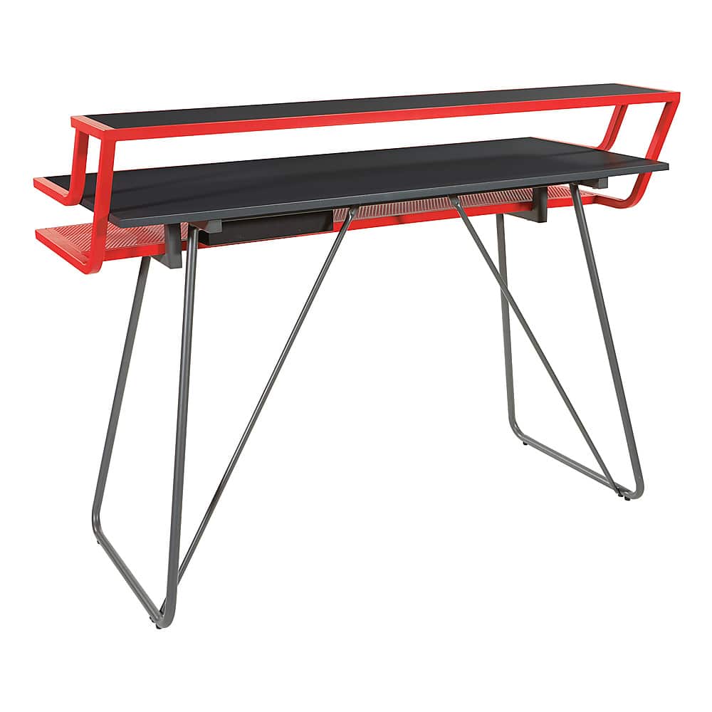 Alt View 11. OSP Home Furnishings - Glitch Battlestation Gaming Desk in Red - Red.