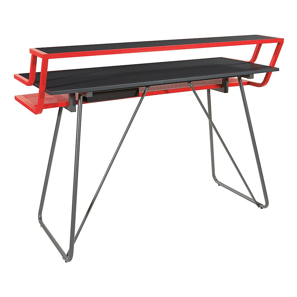 Alt View 11. OSP Home Furnishings - Glitch Battlestation Gaming Desk in Red - Red.
