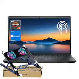 Dell - Inspiron 3000 Series 15.6" FHD Touchscreen Laptop - AMD Ryzen 5 7530U - 16GB RAM - 1TB SSD - PCO Laptop cooler - Black