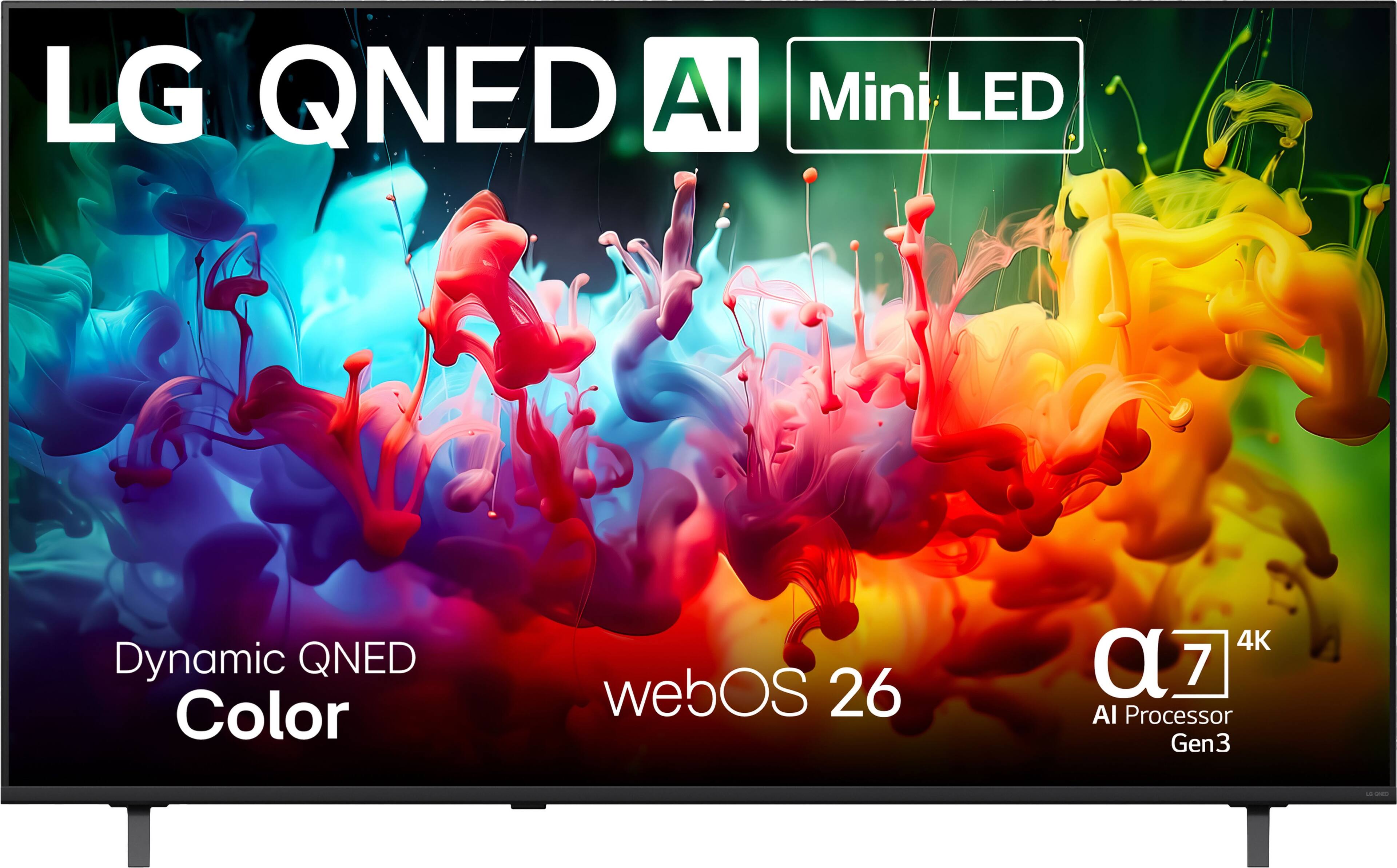 LG QNED AI Mini LED  
Dynamic QNED Color  
webOS 26  
α7 4K AI Processor Gen3