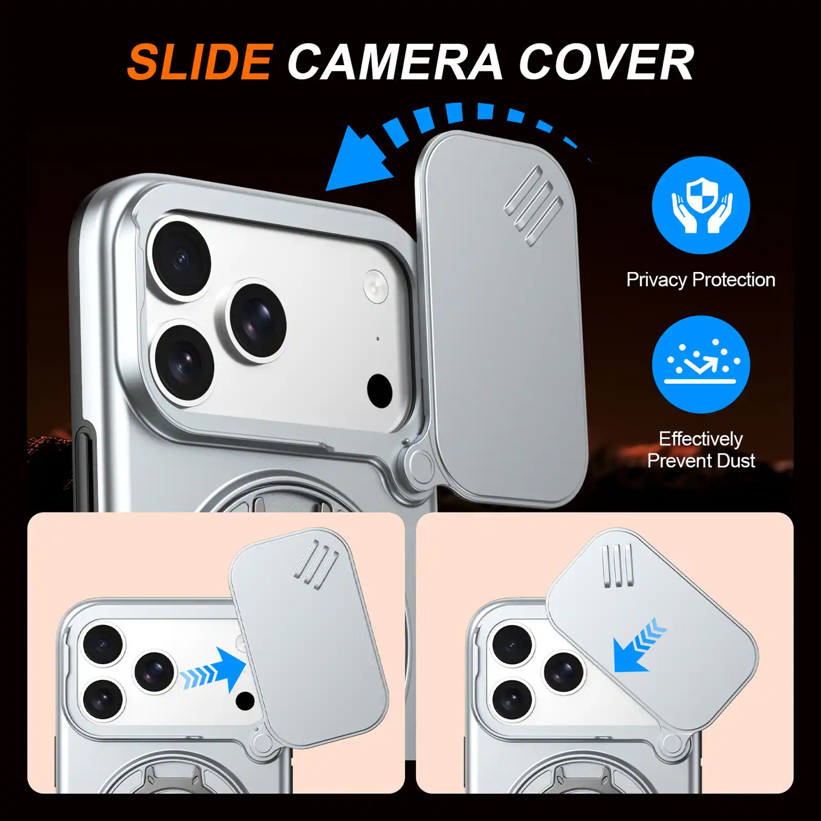 SLIDE CAMERA COVER

Privacy Protection

Effectively Prevent Dust