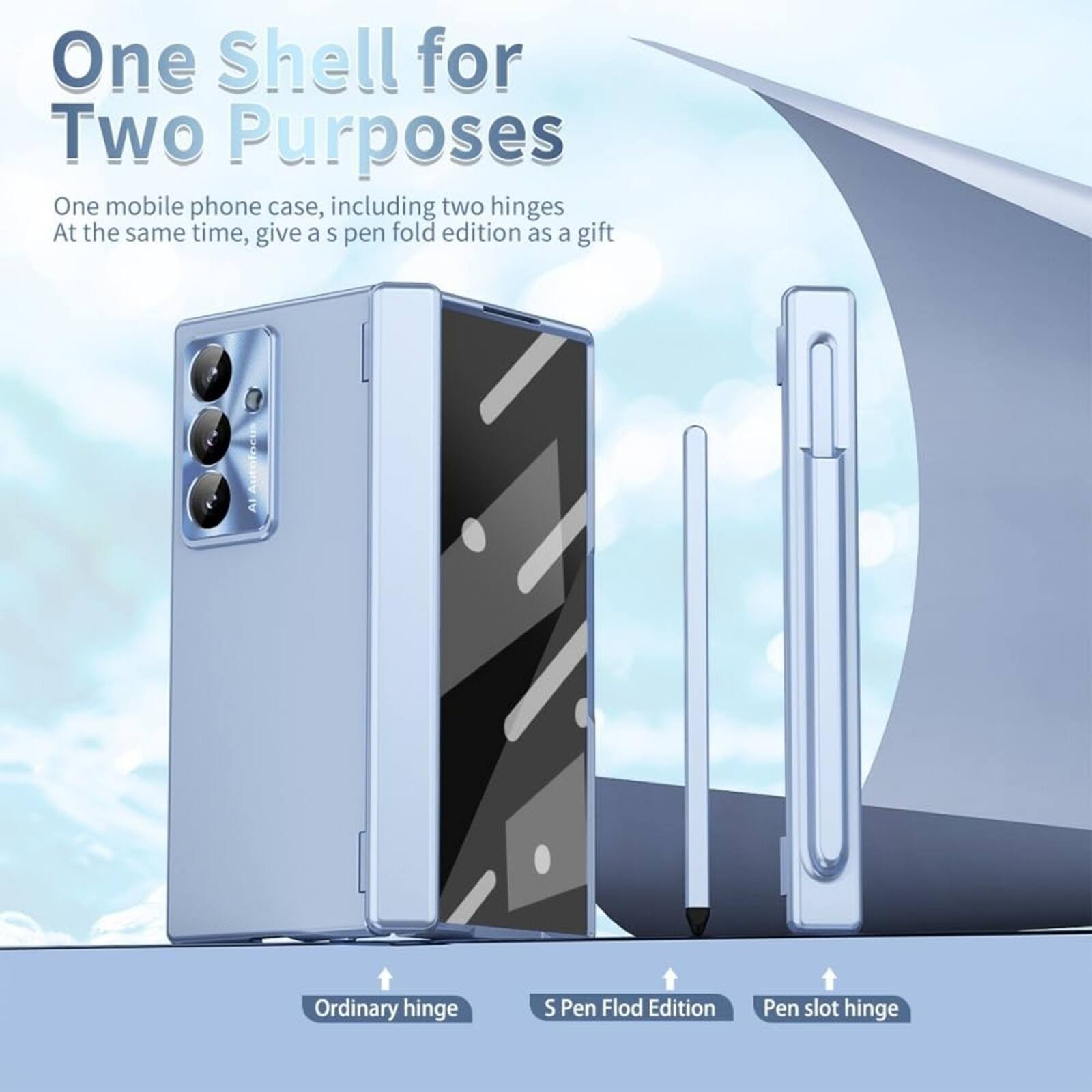 One Shell for Two Purposes

One mobile phone case, including two hinges. At the same time, give a S pen fold edition as a gift

Ordinary hinge
S Pen Fold Edition
Pen slot hinge