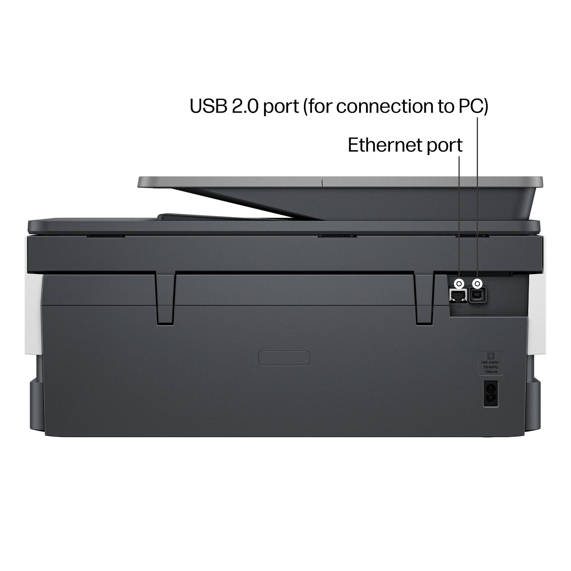 USB 2.0 port (for connection to PC)  
Ethernet port