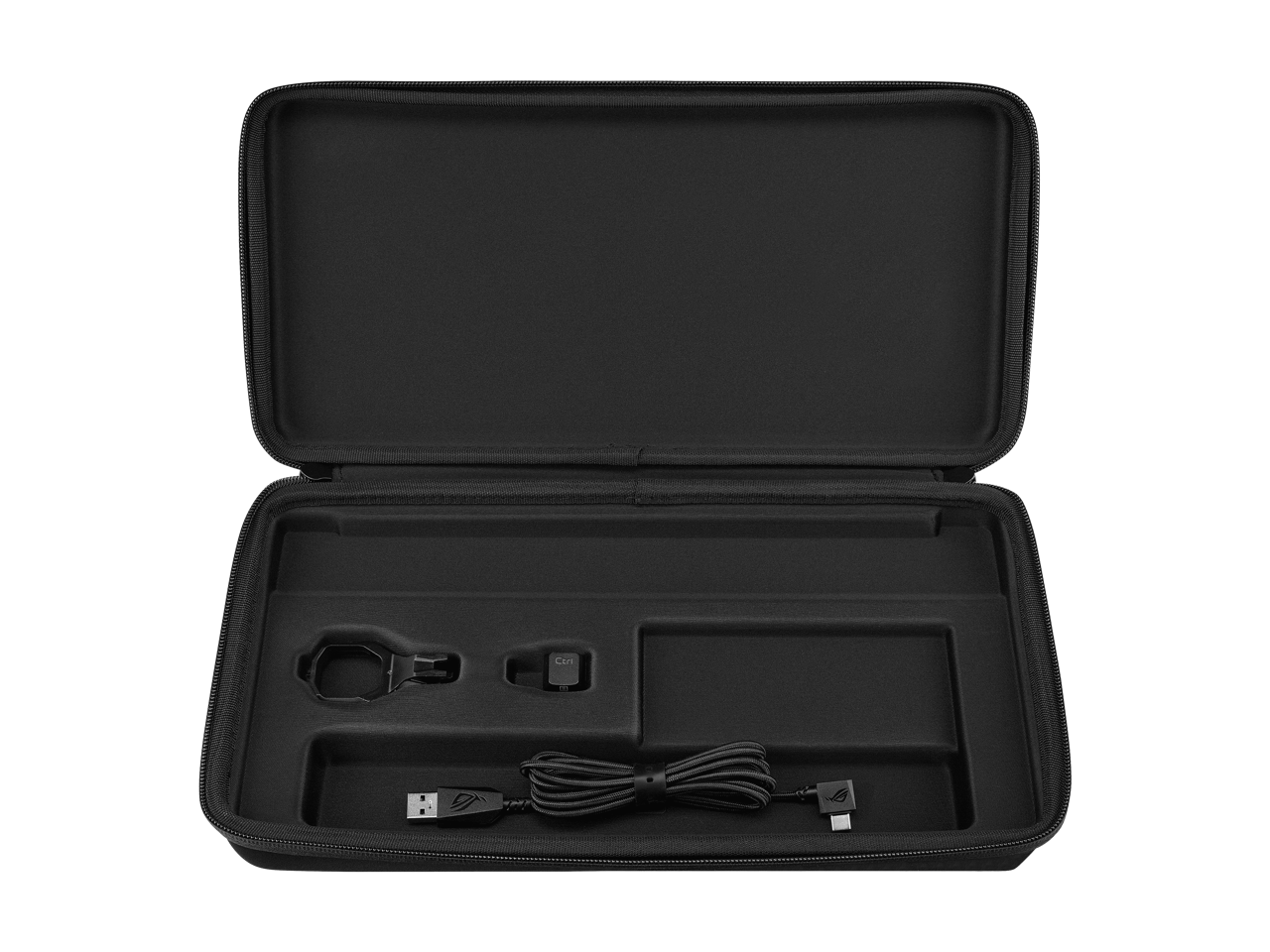 Alt View 5. ASUS - ASUS ROG Falchion Ace 75 HE Gaming Keyboard - 75% TKL, USB, HFX V2, Rapid Trigger, ABS Keycap, Carry Case - Black - Black.