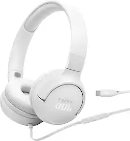 JBL - Tune 520C USB-C Wired On-Ear Headphones - White