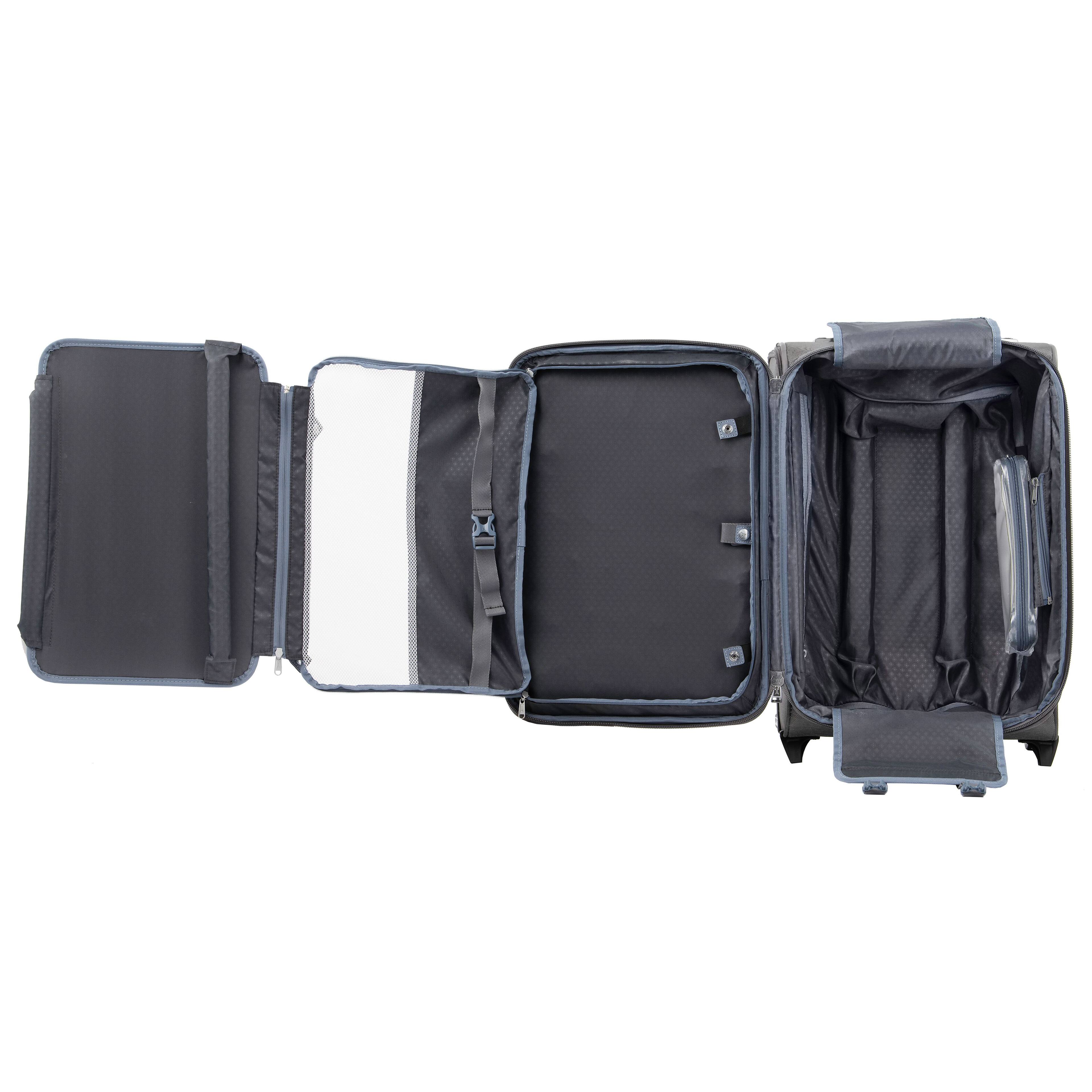 Left. Travelpro - Travelpro Platinum Elite Softside Expandable 22" Carry On Spinner - Vintage Grey.