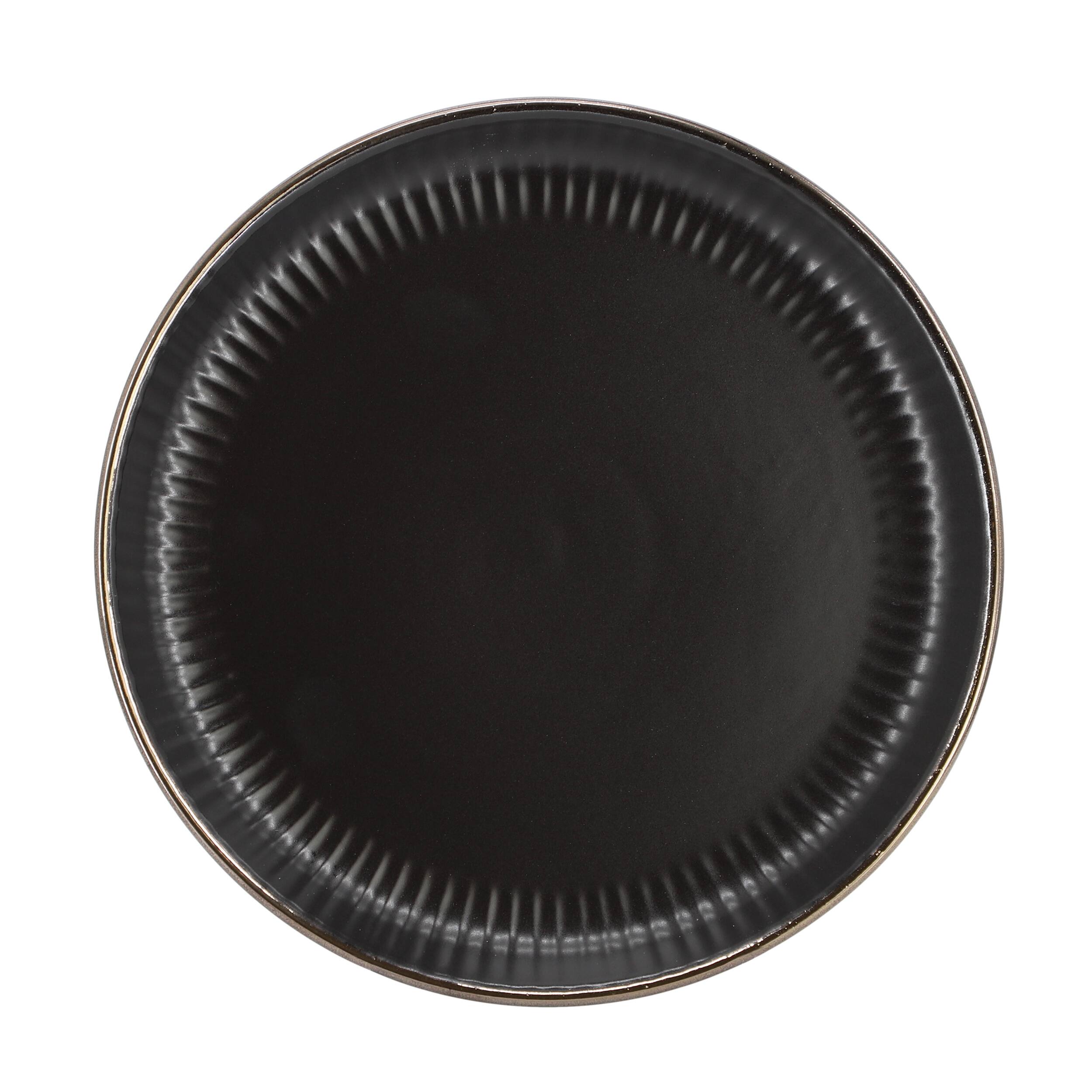 Alt View 3. Elama - Elama Leo 16 Piece Stoneware Dinnerware Set In Black - Black.