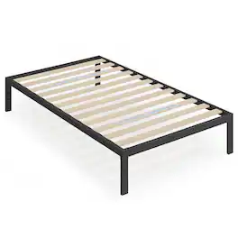 Hivvago - Twin Metal Platform Bed Frame with Wood Slats - 350 lbs Weight Capacity - Black