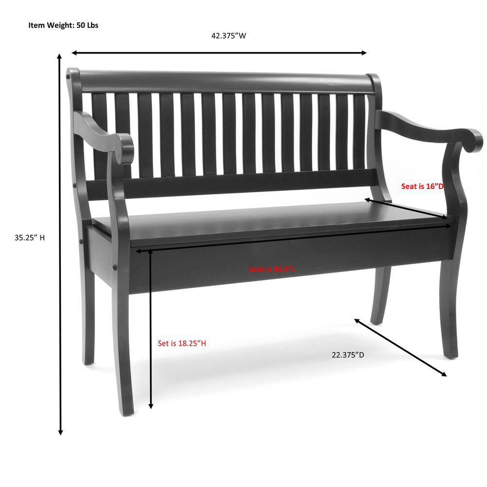 Item Weight: 50 Lbs

42.375"W

35.25"H

Seat is 16"D

Seat is 39.5"L

Set is 18.25"H

22.375"D