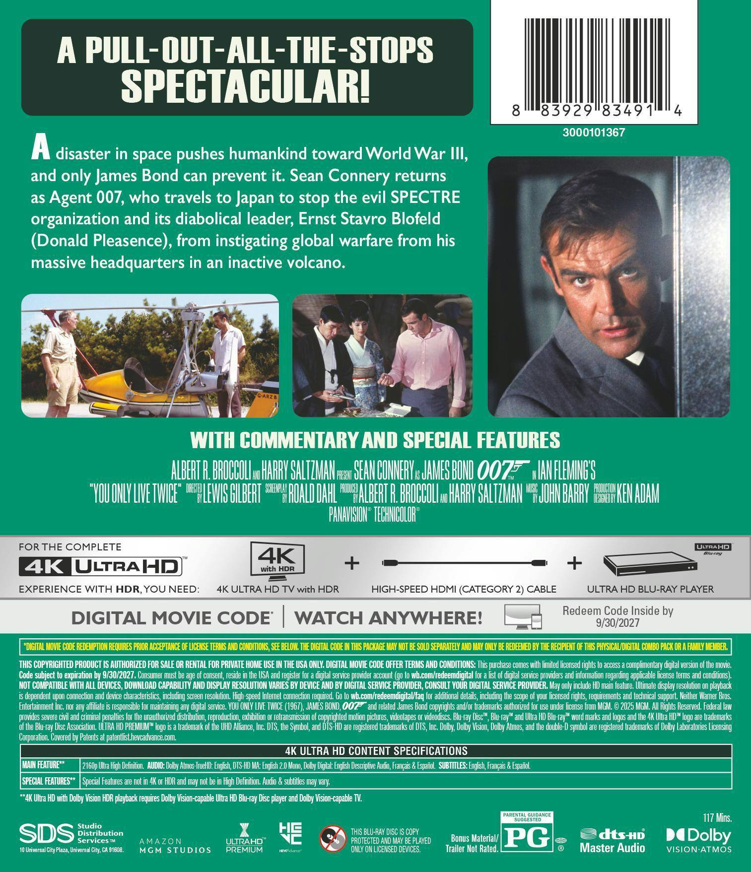 Back. You Only Live Twice (4K Ultra HD + Digital) [UHD].