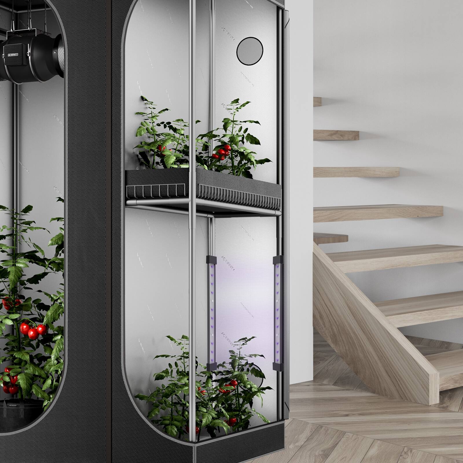 Alt View 6. AC Infinity - IONBEAM U4, Supplemental Grow Light Bars 11", Targeted UV Spectrum LED 4-Bar Kit.