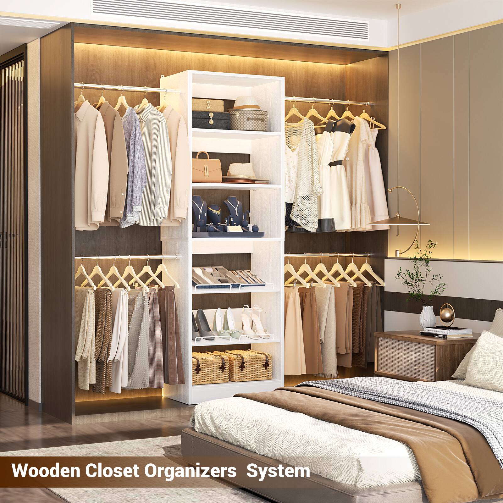 Wooden Closet Organizers System