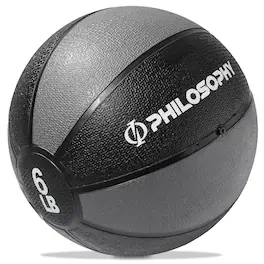 Philosophy Gym - Medicine Ball - Weighted Fitness Ball - Non-Slip Grip - Black