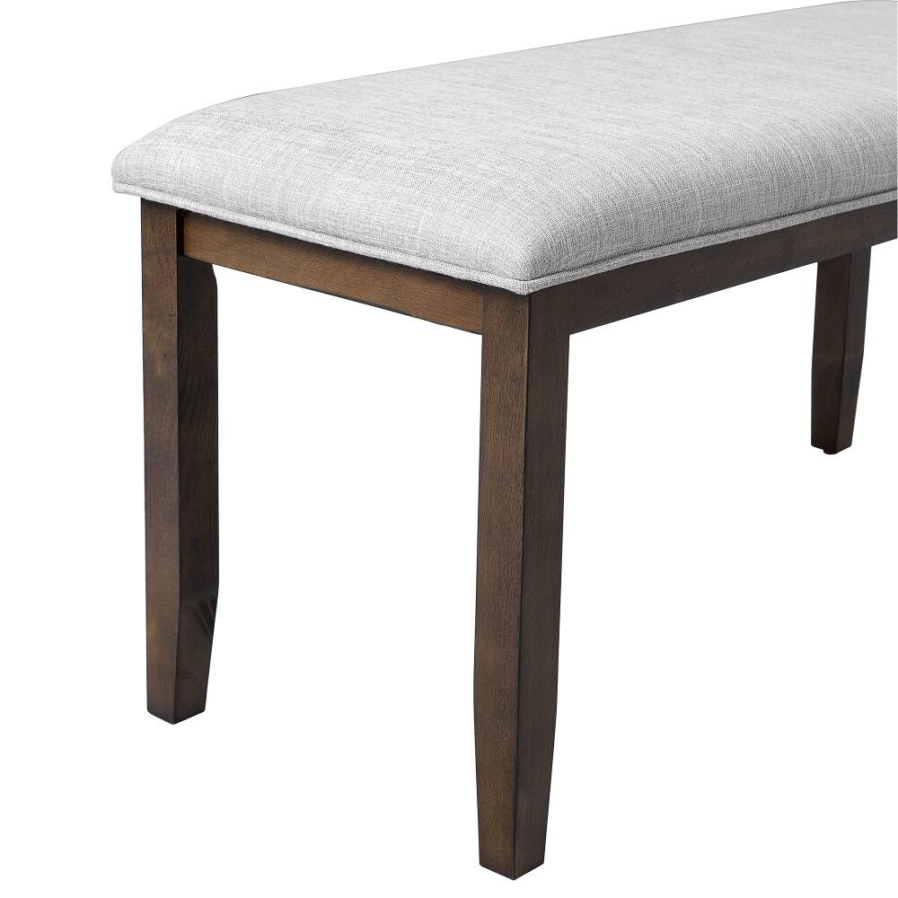 Alt View 7. Ropilly - Ropilly 38-Inch Upholstered Entryway Bench Beige Linen End of Bed Bench with Solid Wood Legs - Beige.