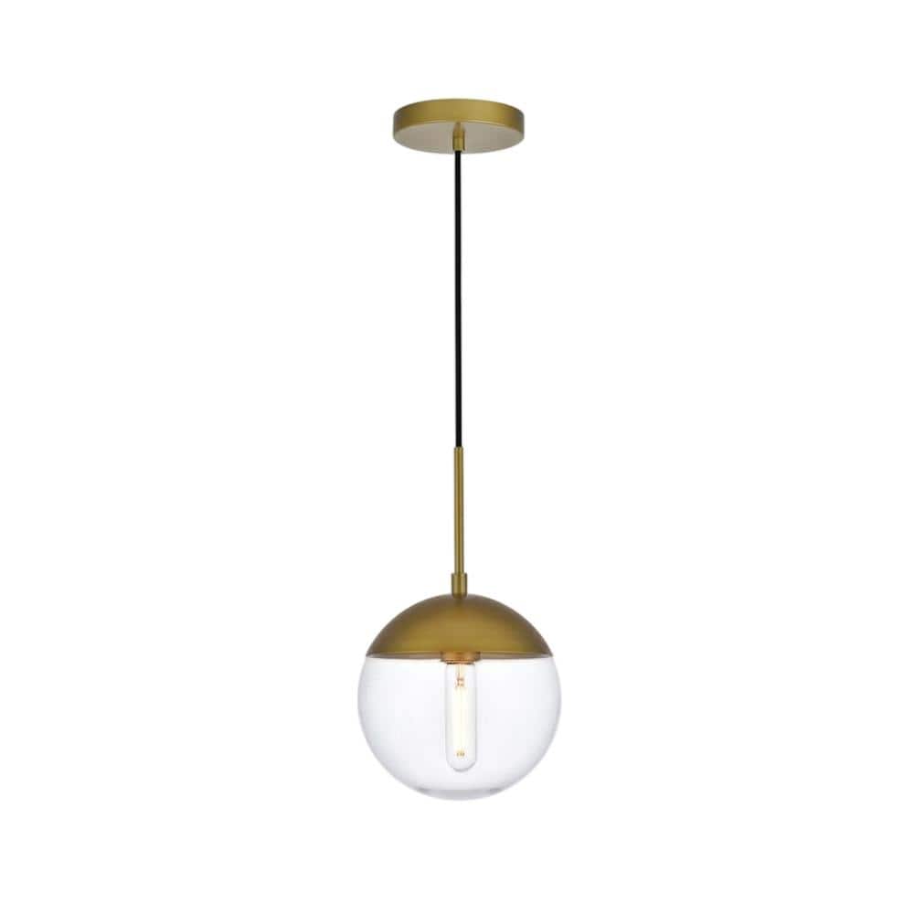 Living District - Eclipse 1 Light Brass Pendant With Clear Glass - Brass And Clear price history on PriceWatchPro