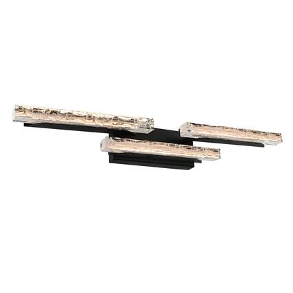 Front. CWI Lighting - Valira Integrated LED Black Vanity Light - Black.