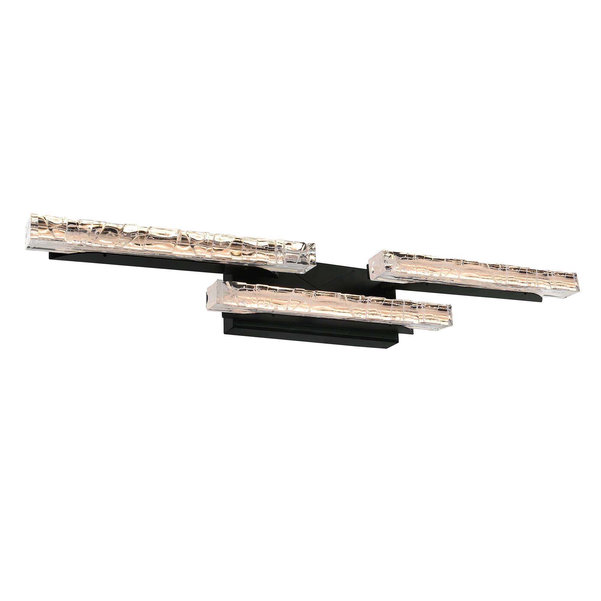 Front. CWI Lighting - Valira Integrated LED Black Vanity Light - Black.