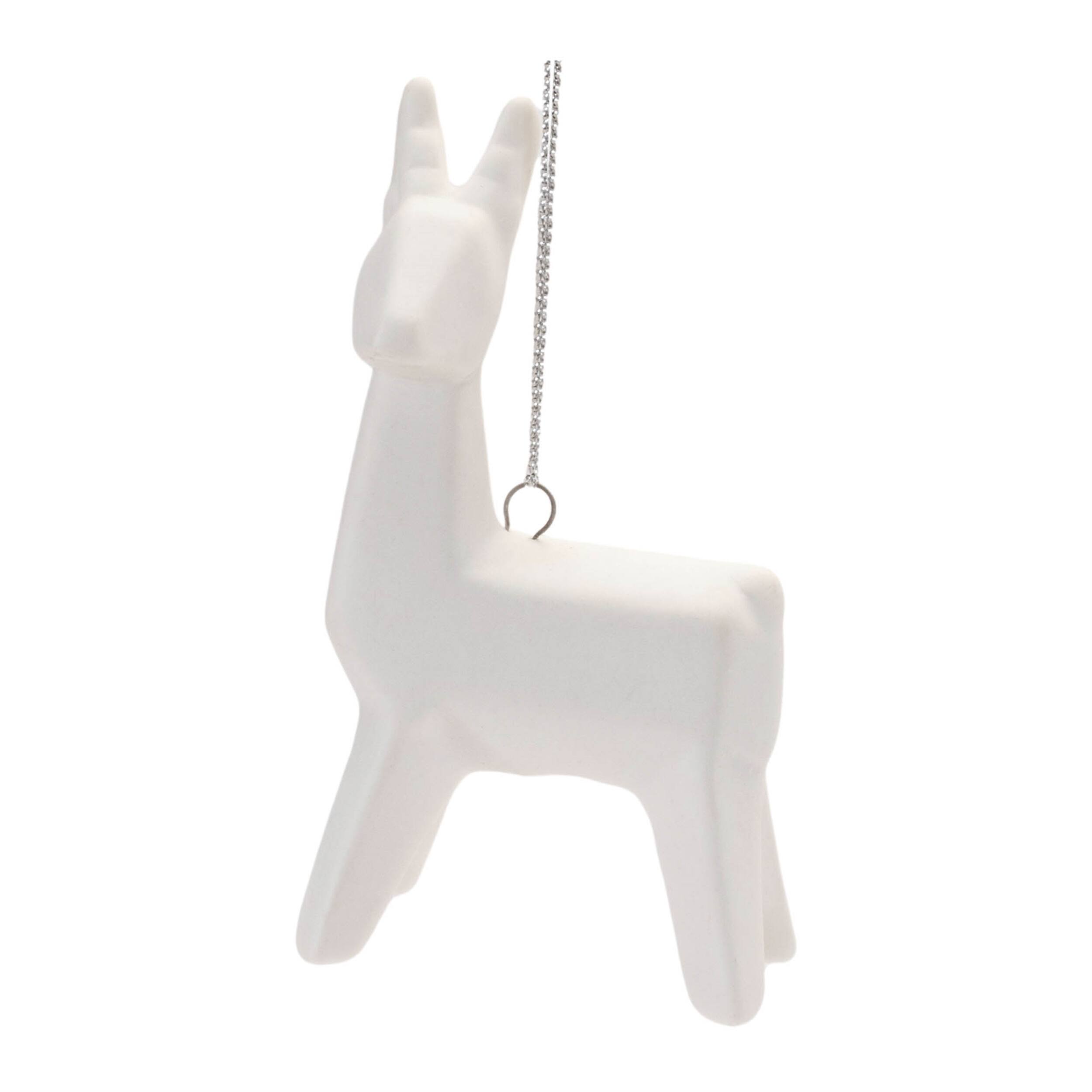 Left. BreeBe - Modern Ceramic Animal Ornaments (Set of 6) - White.