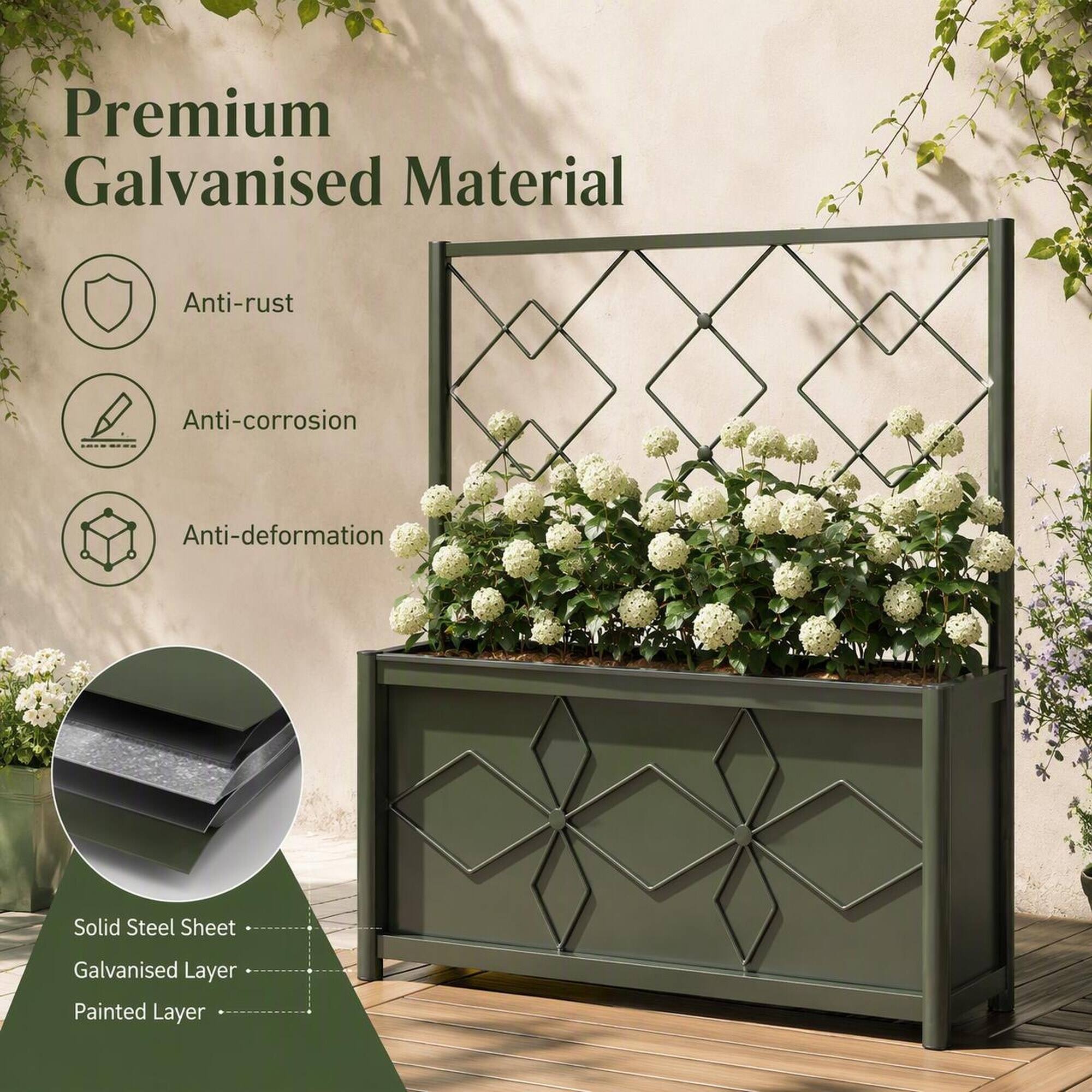 Premium Galvanised Material

- Anti-rust
- Anti-corrosion
- Anti-deformation

Solid Steel Sheet
Galvanised Layer
Painted Layer
