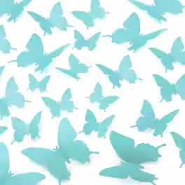 Zulay Kitchen - Zulay 24pcs Removable DIY Decorations 3D Butterfly Wall Decor with 3 Different Sizes - Light Blue