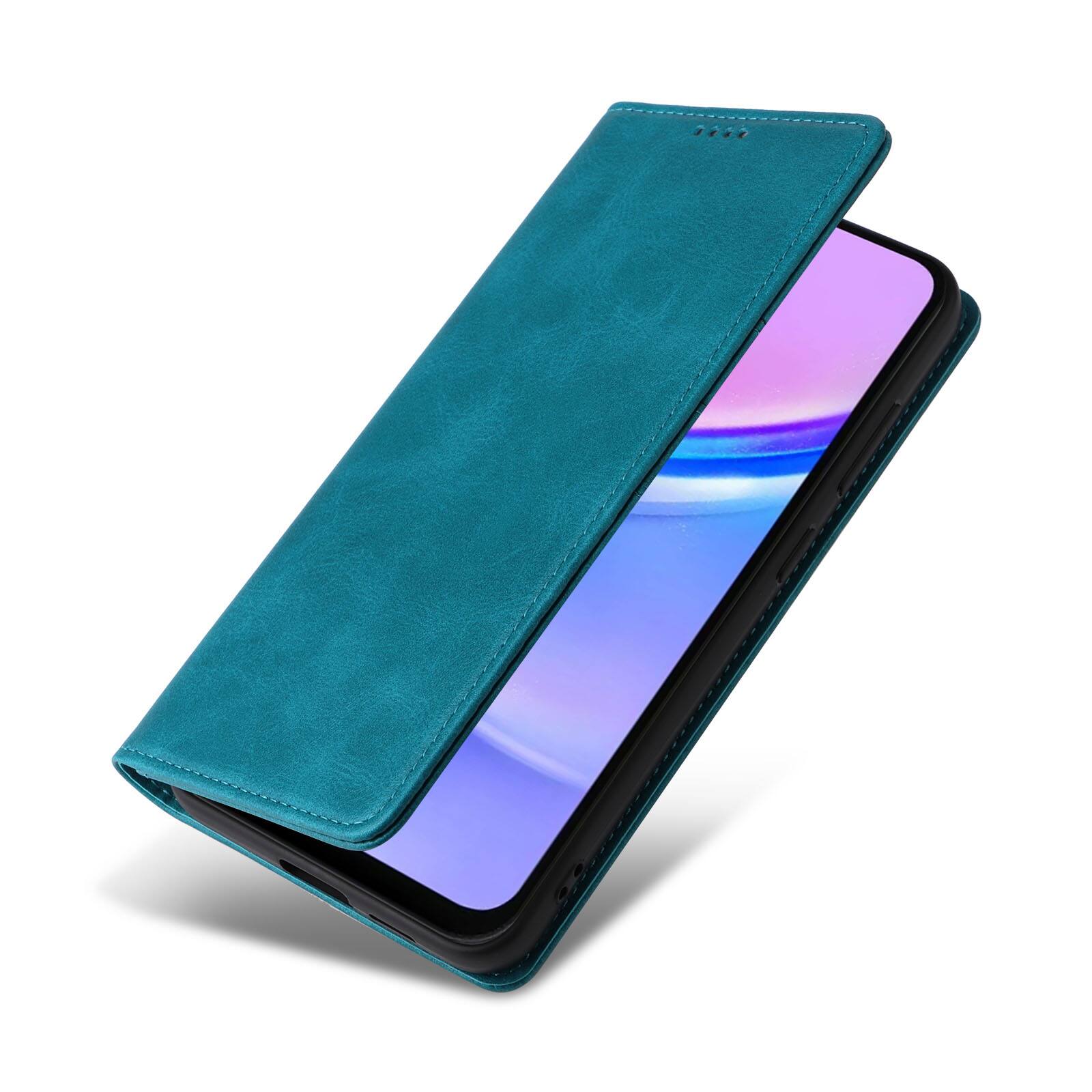 Left. Dteck - Case for Samsung Galaxy A16 5G,Wallet Case with Card Holder for Women Men,Shockproof PU Leather Flip Kickstand Cover - Bluegreen.