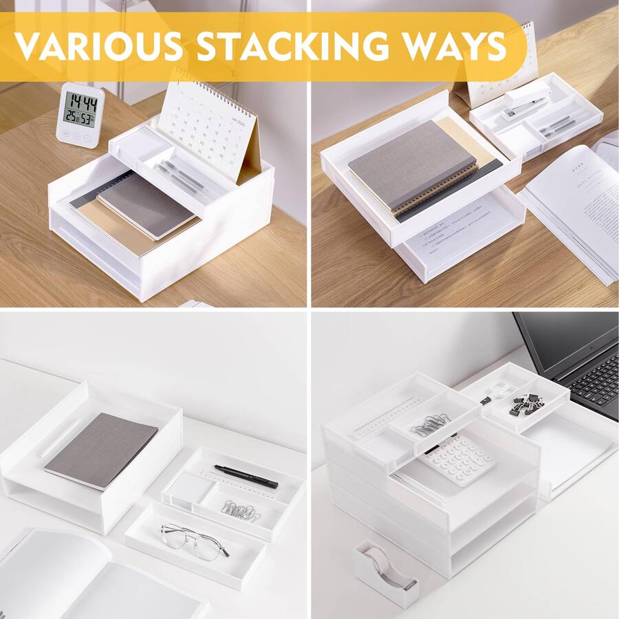 Dapper Styles 3 Tier Stackable Letter Tray Paper Organizer Desk For ...