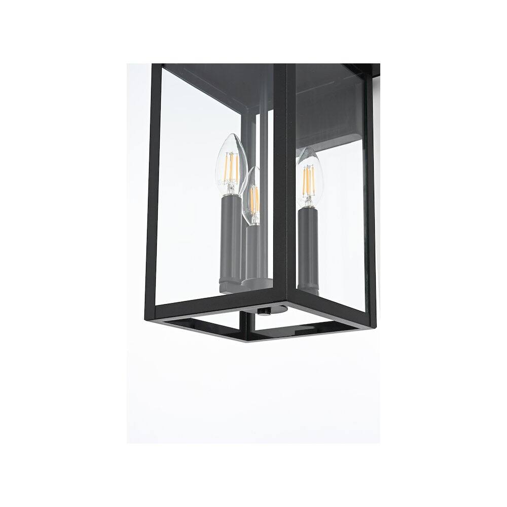 Alt View 2. Elegant Lighting - Carisle 7 inch Outdoor Pendant in Black - Black.