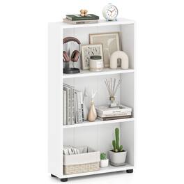 Gymax - 42'' Bookshelf 3-Tier Bookcase w/Anti-Tipping Kit for Living Room Home Office - White