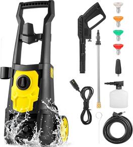MOOSOO - Electric Pressure Washer, 2000 PSI, 1.76 GPM Power Washer, 5 Quick Connect Nozzles, Foam Cannon For Patios, Cars, Fences - Yellow