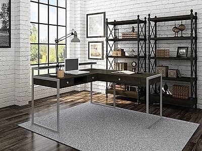 Alt View 1. Whalen - Asherton 60" W L-Shaped Computer Desk, Fawn Aged Oak - Fawn Aged Oak.