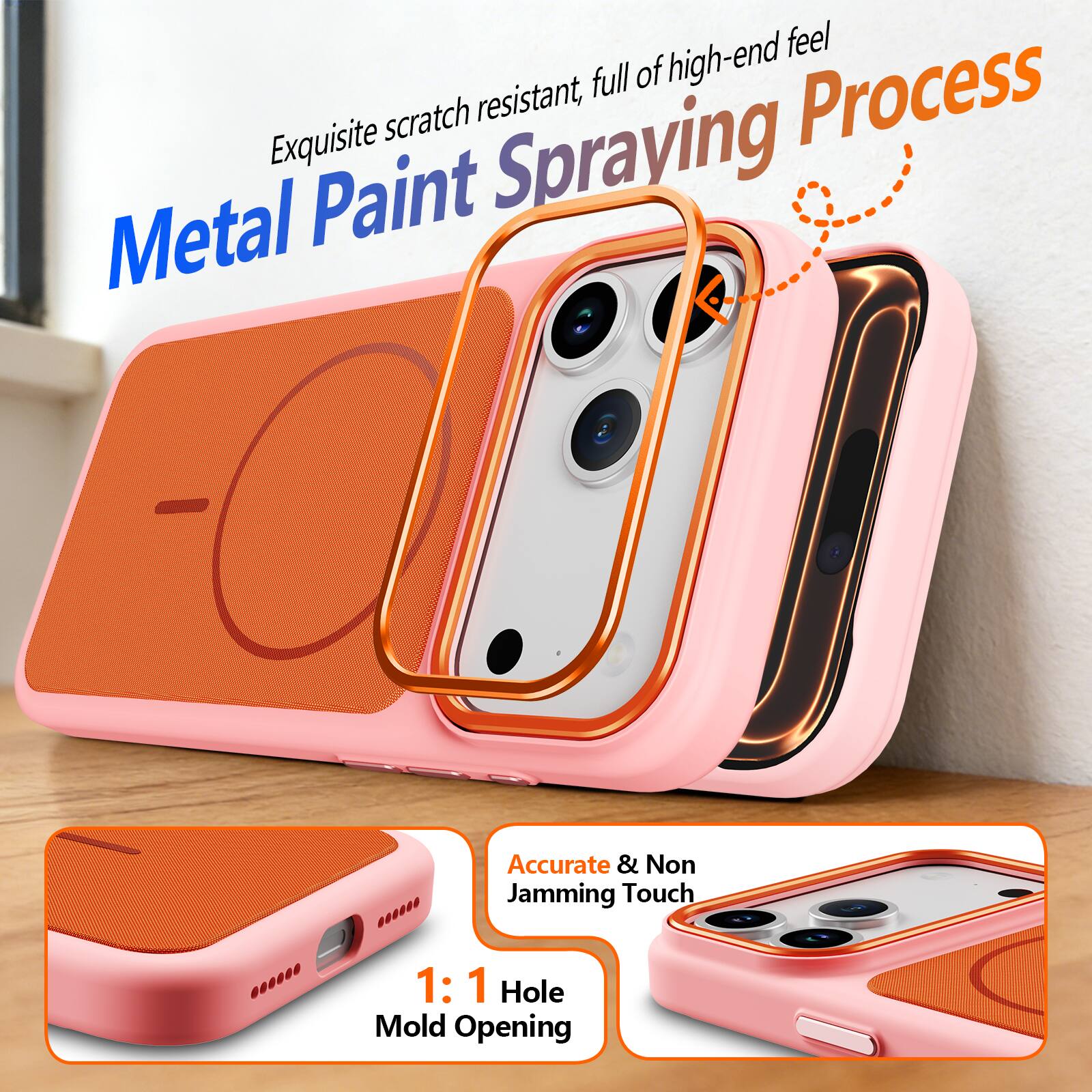 Exquisite scratch resistant, full of high-end feel

Metal Paint Spraying Process

Accurate & Non Jamming Touch

1:1 Hole Mold Opening