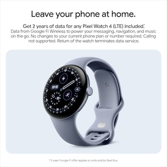 Google Pixel Watch 4 (45mm) LTE Matte Black Case Obsidian Band Google Pixel Watch 4 (45mm) LTE Matte Black Case Obsidian Band