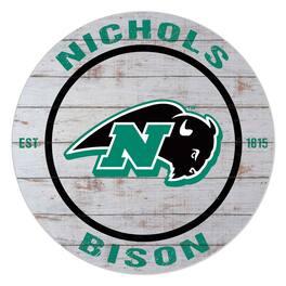 Jardine - Nichols College Bison 20" Indoor/Outdoor Weathered Circle Sign - White