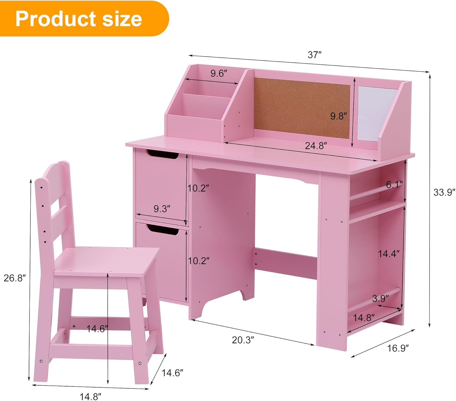 Product size

- 37"
- 9.6"
- 9.8"
- 24.8"
- 10.2"
- 6.1"
- 33.9"
- 9.3"
- 10.2"
- 14.4"
- 26.8"
- 3.9"
- 14.6"
- 20.3"
- 14.8"
- 16.9"
- 14.6"
- 14.8"