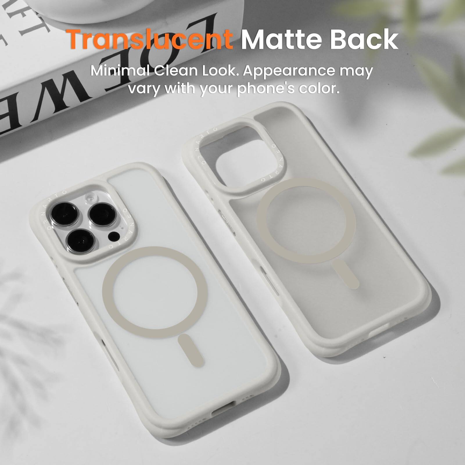 Translucent Matte Back  
Minimal Clean Look. Appearance may vary with your phone's color.