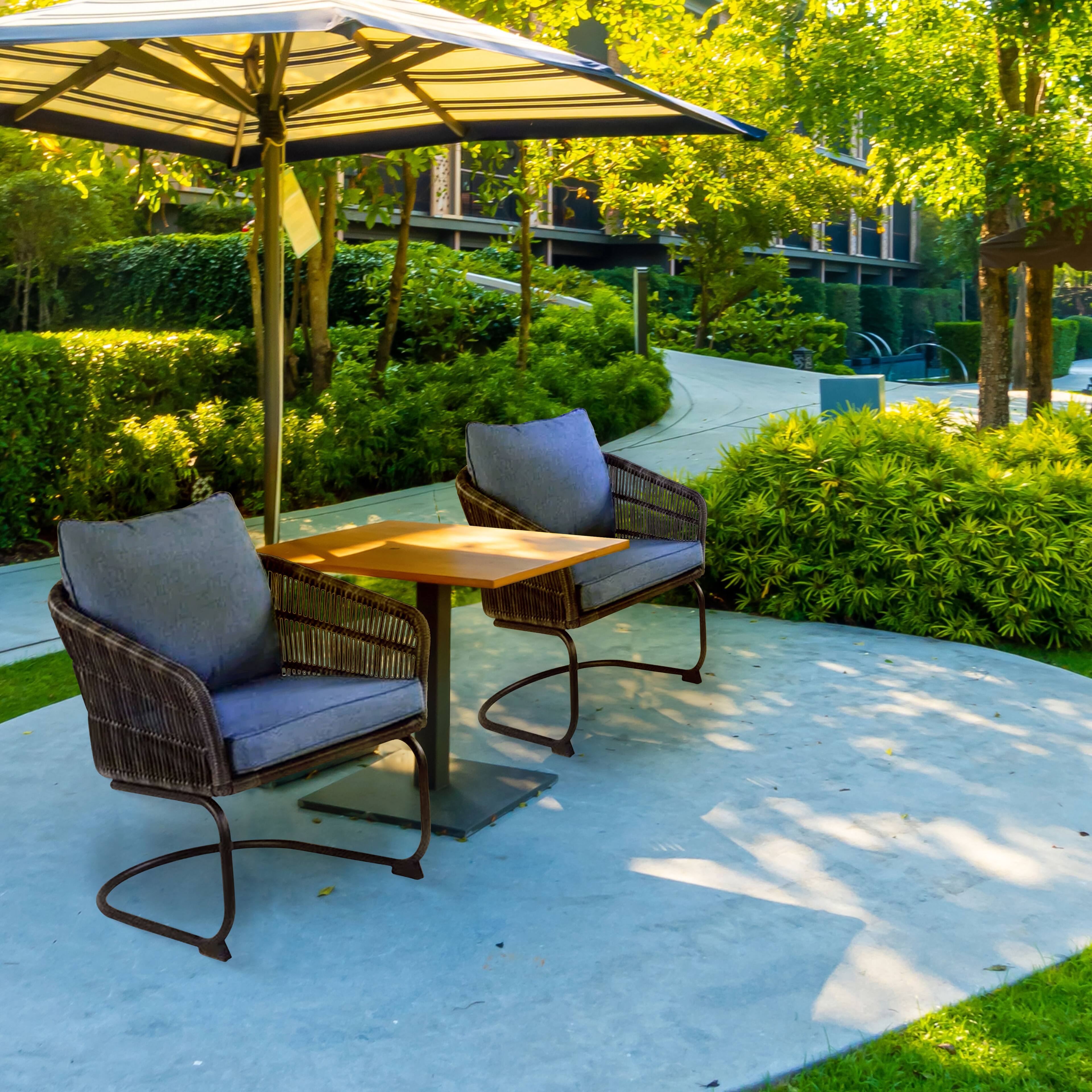 Alt View 2. Four Seasons Courtyard - Four Seasons Courtyard Adelaide Set of 2 C Spring Cushioned Dining Chairs, Blue - Blue.