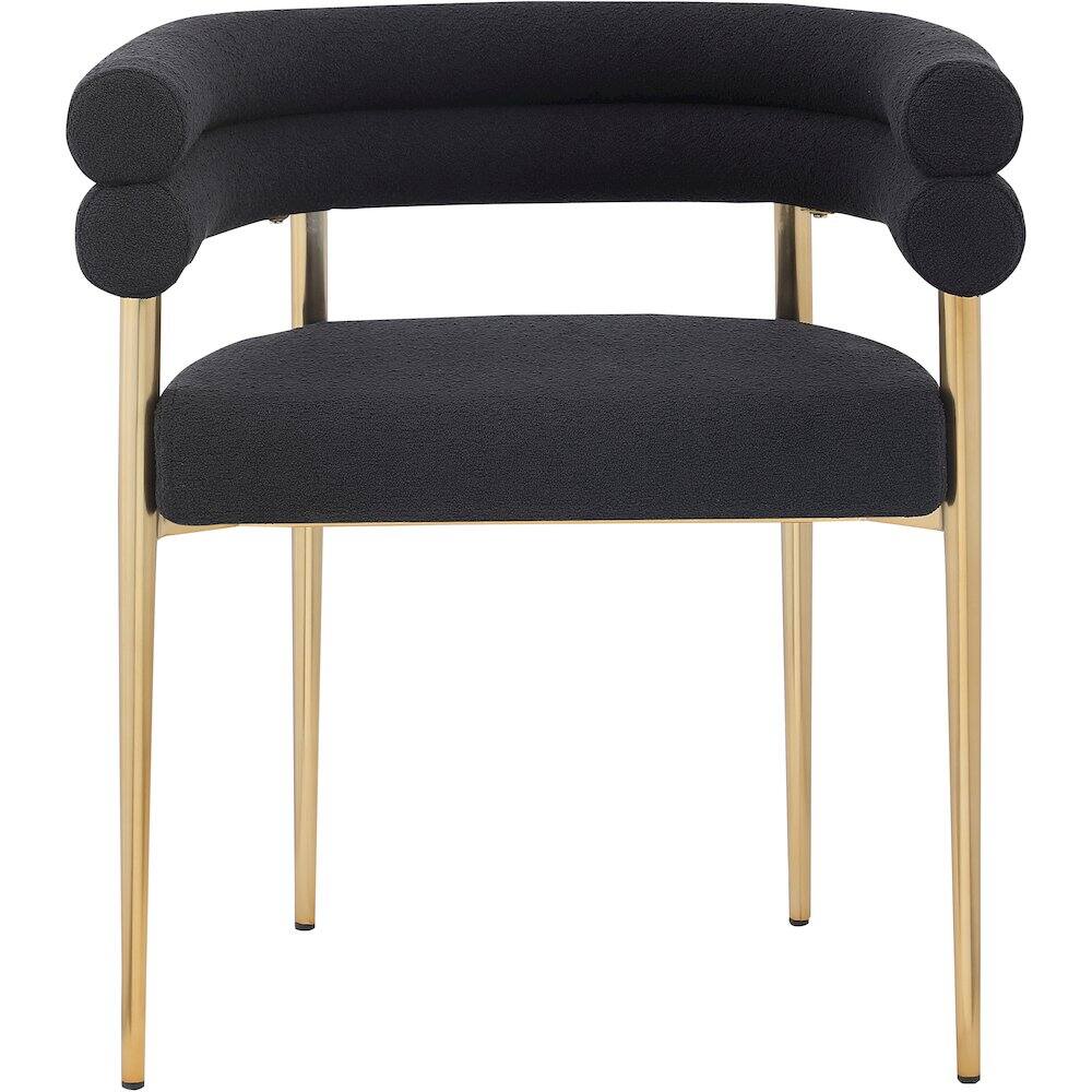 Alt View 2. Meridian Furniture - Brielle Black Boucle Fabric Dining Chair, Set of 2 - Black.