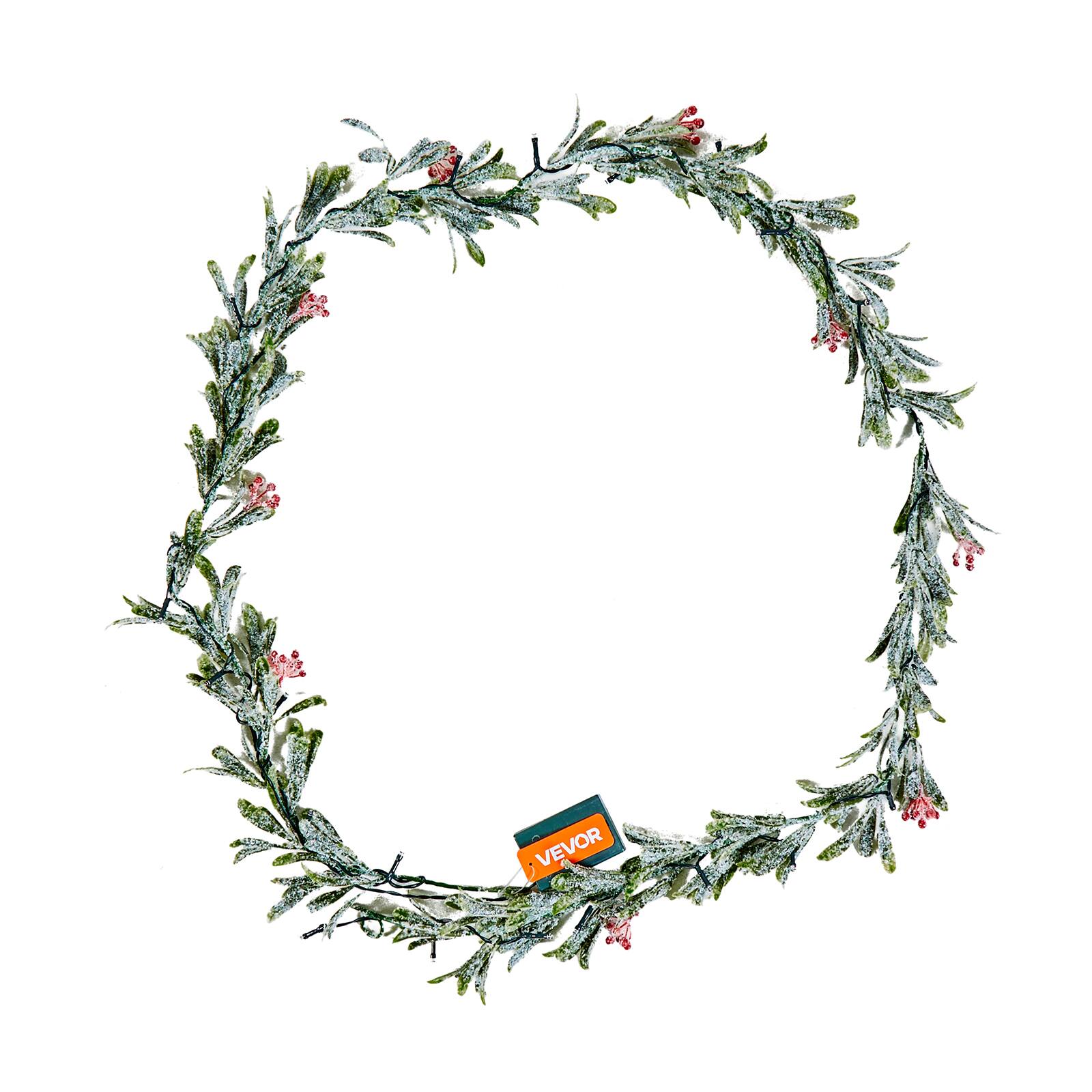 Alt View 5. VEVOR - Christmas Garland, 6.6-FT Realistic Greenery Decorated with Vines, Olive Leaves, and Berries, Evergreen Faux Garlands - green.