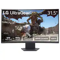 LG - UltraGear 31.5" QHD 180Hz 1ms AMD FreeSync Gaming Monitor with HDR 10 (HDMI, DisplayPort) - Black - Front_Zoom
