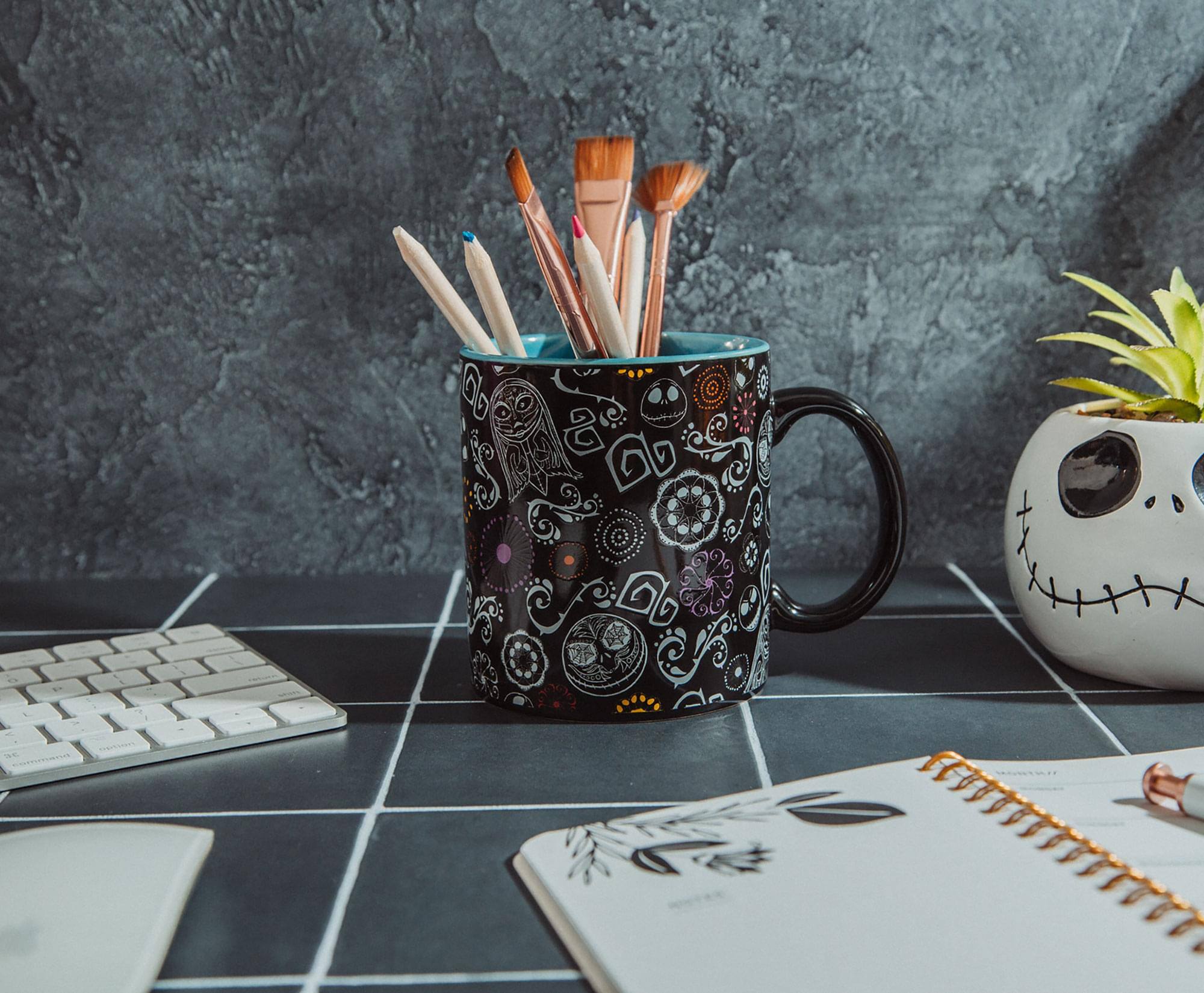 Alt View 2. Disney - Disney The Nightmare Before Christmas Sugar Skulls Ceramic Mug | Holds 20 Ounces - Black.