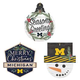 Jardine - Michigan Wolverines Ornament Bundle - White