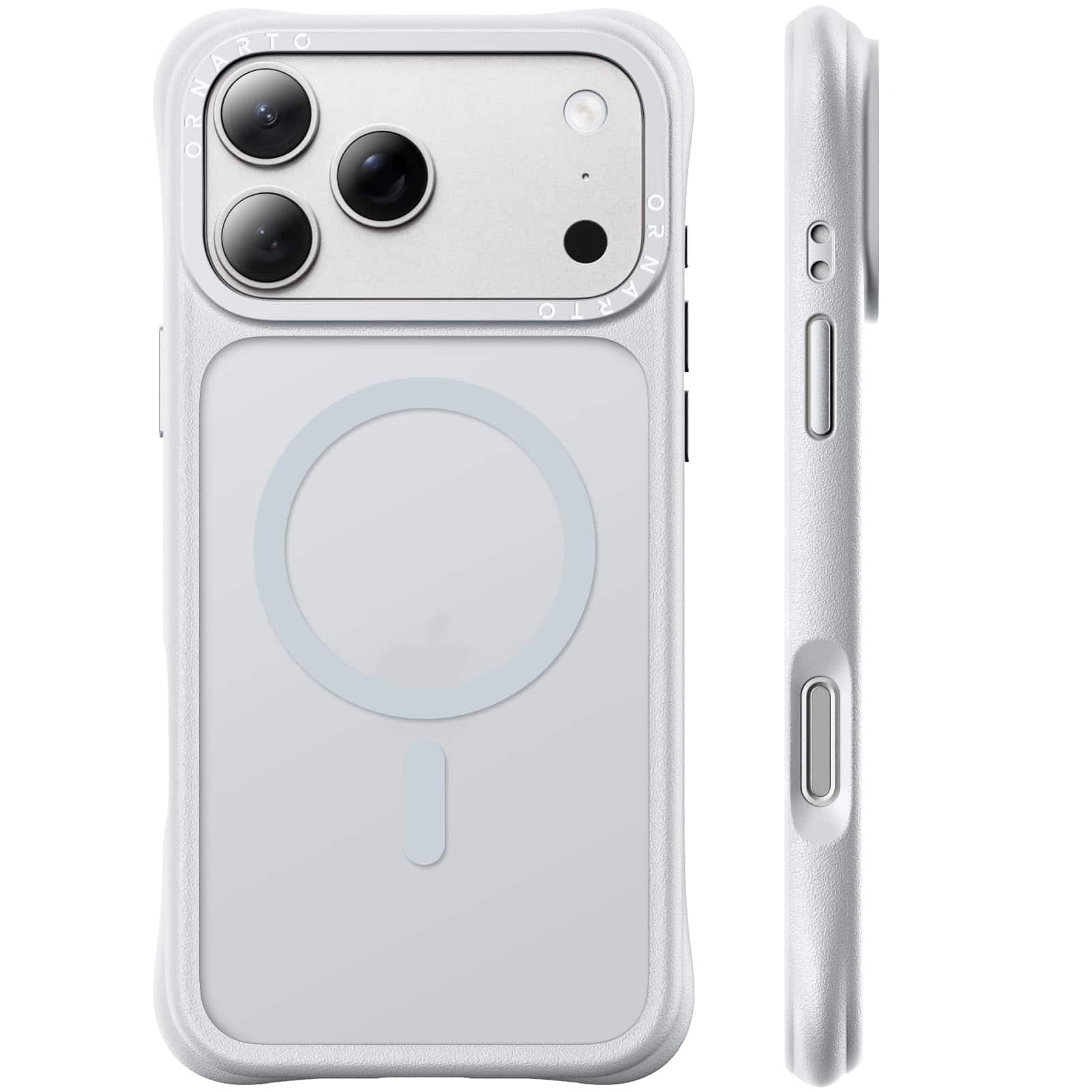 Ornarto - for iPhone 18 Pro Case 6.3", Slim Shockproof Translucent Matte Phone Case with MagSafe - Light Gray
