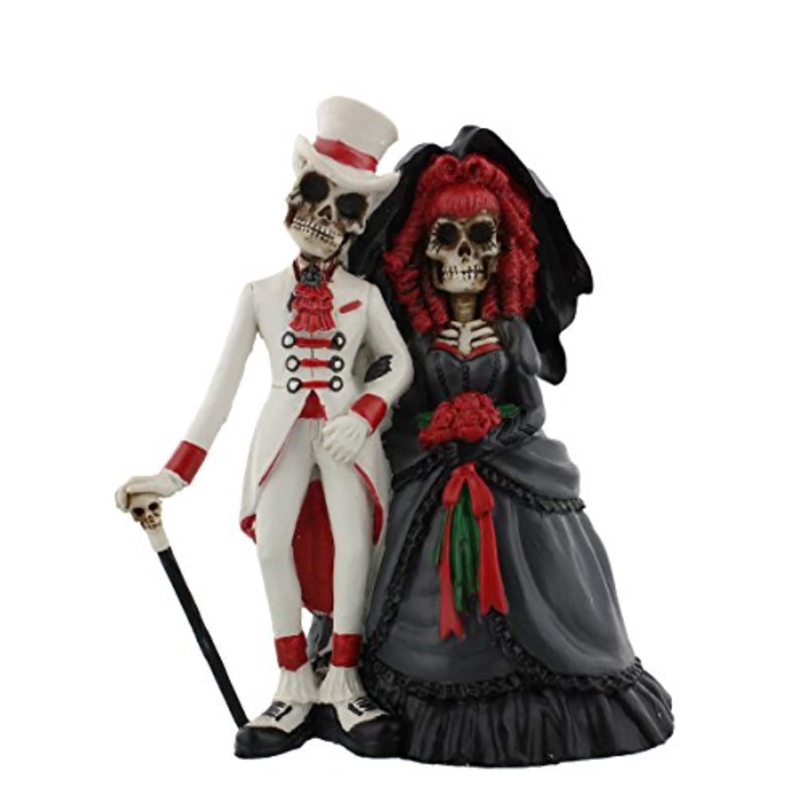 Pacific Trading - Gothic Wedding Skeleton Couple Dia de los Muertos Day of the Dead Figurine - Multicolor
