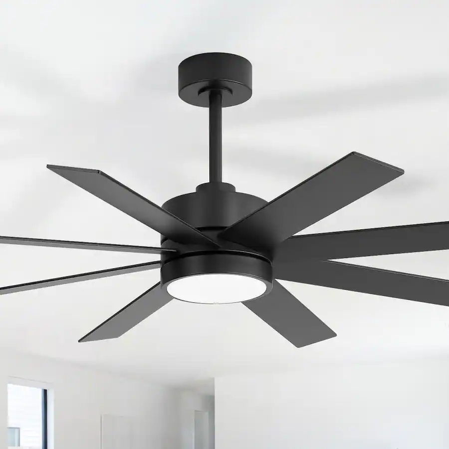 Breezary 52 Inch Ceiling Fan with LED Light, 8 Blades, 6 Speed Remote ...